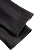 Marina | Vestido negro refinado con cinturón y cuello mandarín