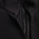 Marina | Vestido negro refinado con cinturón y cuello mandarín