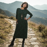 Valentina – Vestido Maxi con Estampado de Hojas